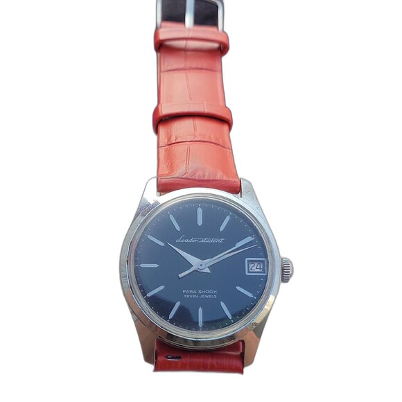 Vintage Citizen Leader Student Black Dial Para Shock Seven Jewels Rare 1960s - Picture 5 of 7